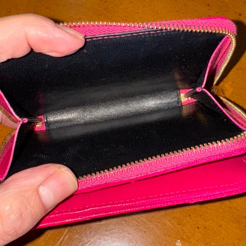 Saint Laurent YSL Quilted Compact Wallet Pink Leather - Picture 7 of 14